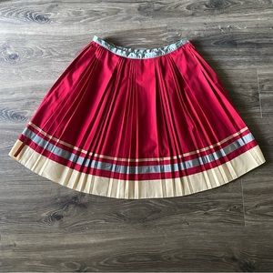 PRADA Red Pleated Schoolgirl Skirt Size 42